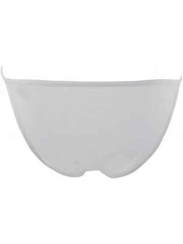 Briefs Mens Low Rise Stretch Bulge Pouch Tanga Semi See-Through Bikini Briefs Underwear - White - CX18E9RG5I8 $12.42