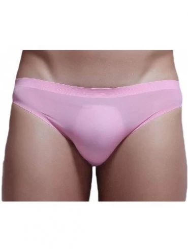Briefs Men Underwear Breathable Elasticity Ice Silk Sexy Seamless Briefs - 1 - CX19D7SZ4KU $36.00