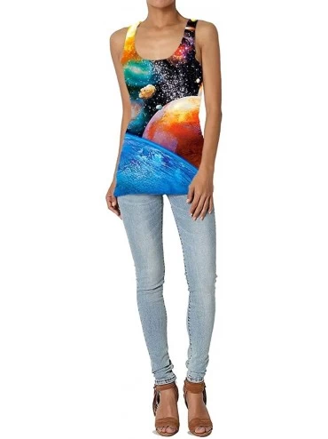 Camisoles & Tanks Girl's Full Drill Square Space Rhinestones Cosmic Planet Tank Top Tanktop Women Basic Plain Premium Classic...