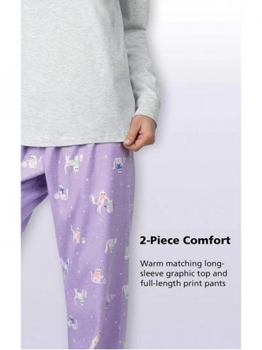 Sets Women Flannel Pajama Set - Pajamas for Women - Purple - CE18QGYEES2 $53.32