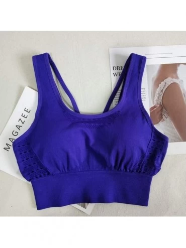 Slips Women's Quick-Drying Yoga Fitness Sport Underwear Hollow Vest Bra - Purple - CK190L9SWSD $19.49