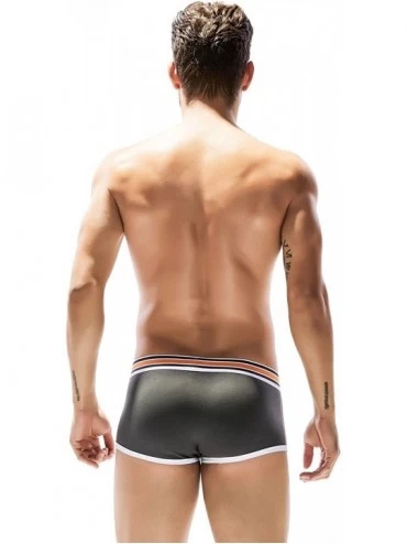 Boxer Briefs Mens Low Rise Sexy Trunk Boxer Brief Underwear - 2943 Gray - C418577WXMX $20.54