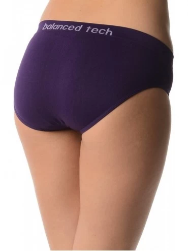 Panties Women's 6 Pack Seamless Hipster Brief Bikini Panties - Blackberry/Tulip - CU12NUELKU2 $32.08