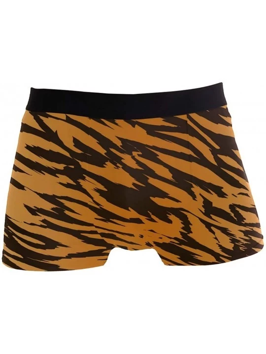 Boxer Briefs Tiger Skin Print Mens Boxer Briefs Underwear Breathable Stretch Boxer Trunk with Pouch - Yellow - C418NLUIZX2 $1...