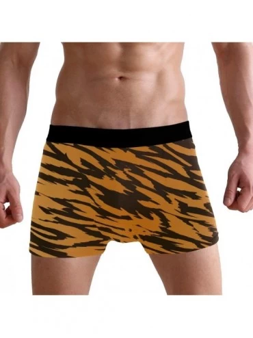 Boxer Briefs Tiger Skin Print Mens Boxer Briefs Underwear Breathable Stretch Boxer Trunk with Pouch - Yellow - C418NLUIZX2 $1...