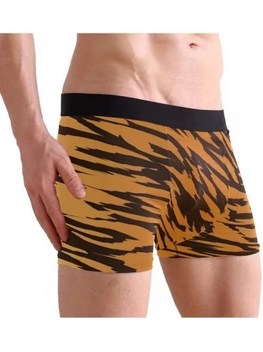 Boxer Briefs Tiger Skin Print Mens Boxer Briefs Underwear Breathable Stretch Boxer Trunk with Pouch - Yellow - C418NLUIZX2 $1...