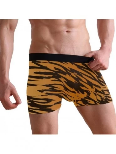 Boxer Briefs Tiger Skin Print Mens Boxer Briefs Underwear Breathable Stretch Boxer Trunk with Pouch - Yellow - C418NLUIZX2 $1...