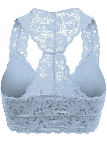 Bras Women's Sexy Racerback Lace Bralette Bustier Breathable Crop Top Lace Bra(S-3XL) - 6324_cement - C3197A6C4N5 $14.84