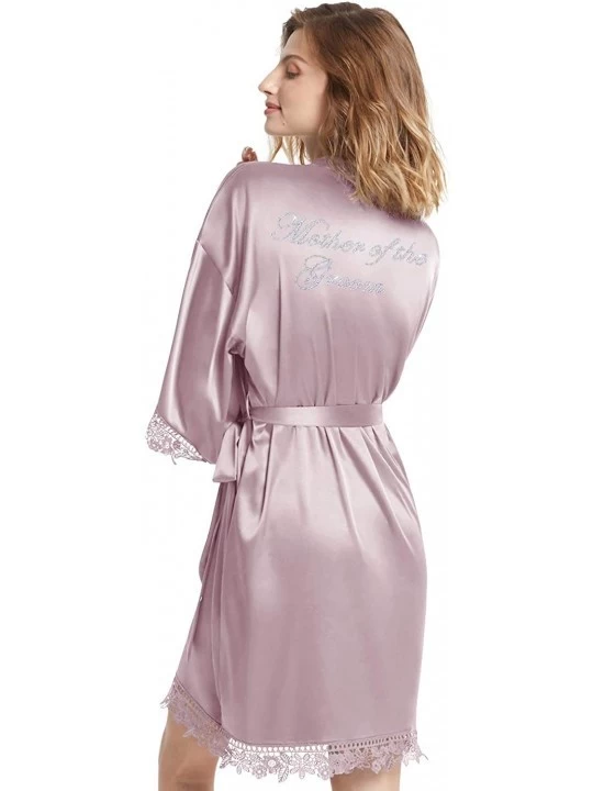 Robes Silky Brides Bridesmaids Robes Lightweight Kimono Sleepwear Bathrobes for Wedding Party - Mauve Mist (Mother of the Gro...