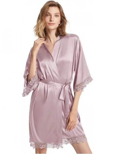 Robes Silky Brides Bridesmaids Robes Lightweight Kimono Sleepwear Bathrobes for Wedding Party - Mauve Mist (Mother of the Gro...