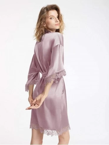 Robes Silky Brides Bridesmaids Robes Lightweight Kimono Sleepwear Bathrobes for Wedding Party - Mauve Mist (Mother of the Gro...