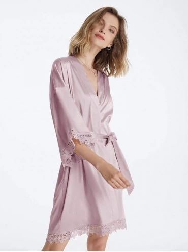 Robes Silky Brides Bridesmaids Robes Lightweight Kimono Sleepwear Bathrobes for Wedding Party - Mauve Mist (Mother of the Gro...