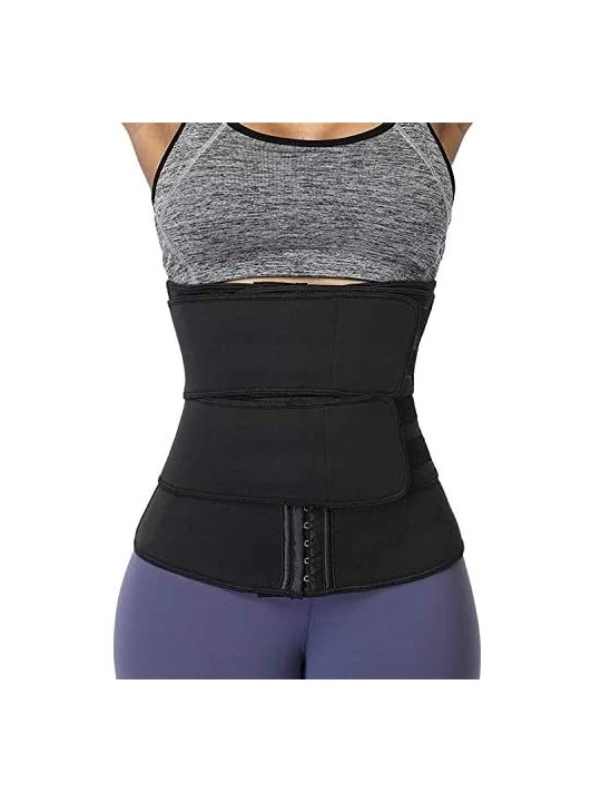 Shapewear Women Waist Trainer for Weight Loss Black Waist Trimmer Slimmer Belt Corset Cincher Body Shaper - Hook Double Belt ...