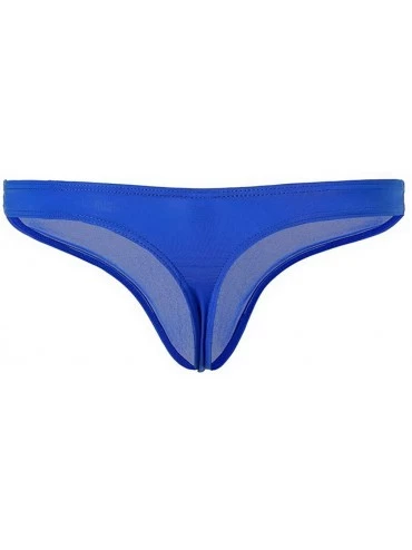 G-Strings & Thongs Ice Silk Bullet Separation Men's Underwear - Blue - C019257NOYU $10.04