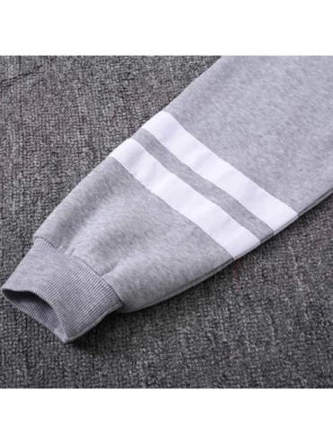 Trunks Men's Lightweight Jacket Musical Note Print Hoodie Casual Sweatshirt Slim Fit Solid Color Long Sleeve Tops - Gray - C2...