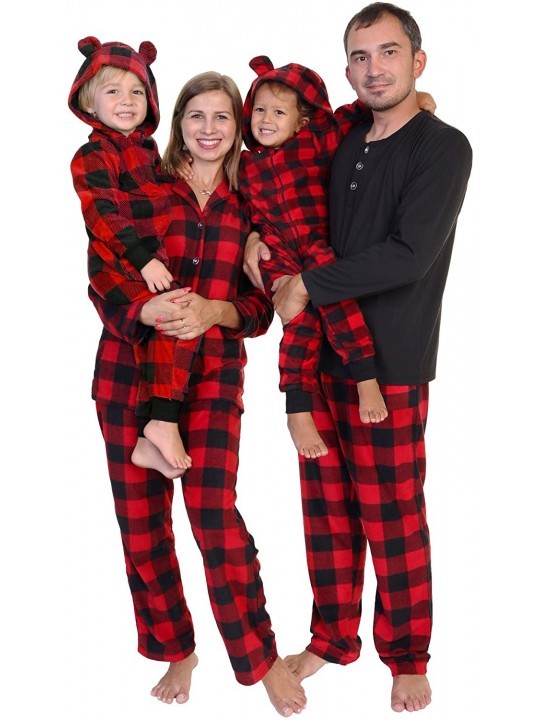 Cozy Fleece Pajama In Matching Family Set With Buffalo Design - Womens ...