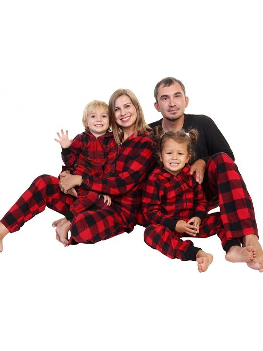 Cozy Fleece Pajama in Matching Family Set with Buffalo Design - Womens ...