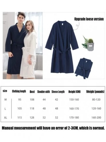 Robes Men's and Women's Home Service Couples Robes Spring Summer Autumn Dual-Use Waffle Bathrobes Thin Breathable Soft Sauna ...