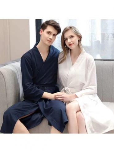 Robes Men's and Women's Home Service Couples Robes Spring Summer Autumn Dual-Use Waffle Bathrobes Thin Breathable Soft Sauna ...